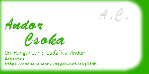 andor csoka business card